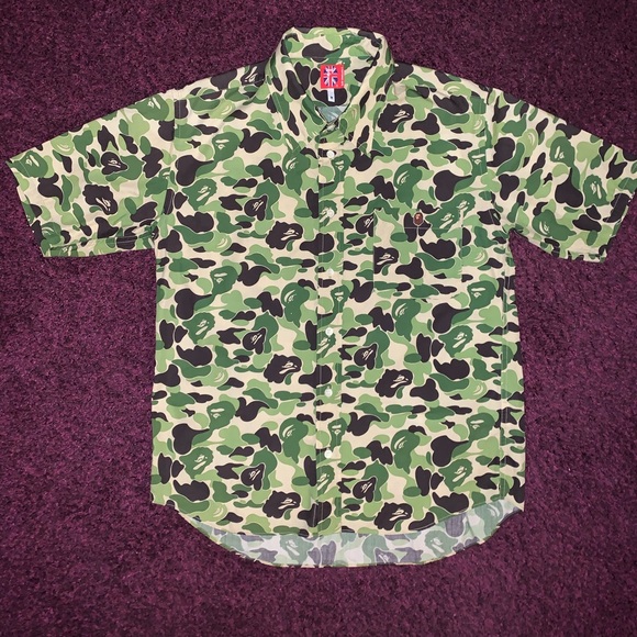 Bape button down shirt Clearance